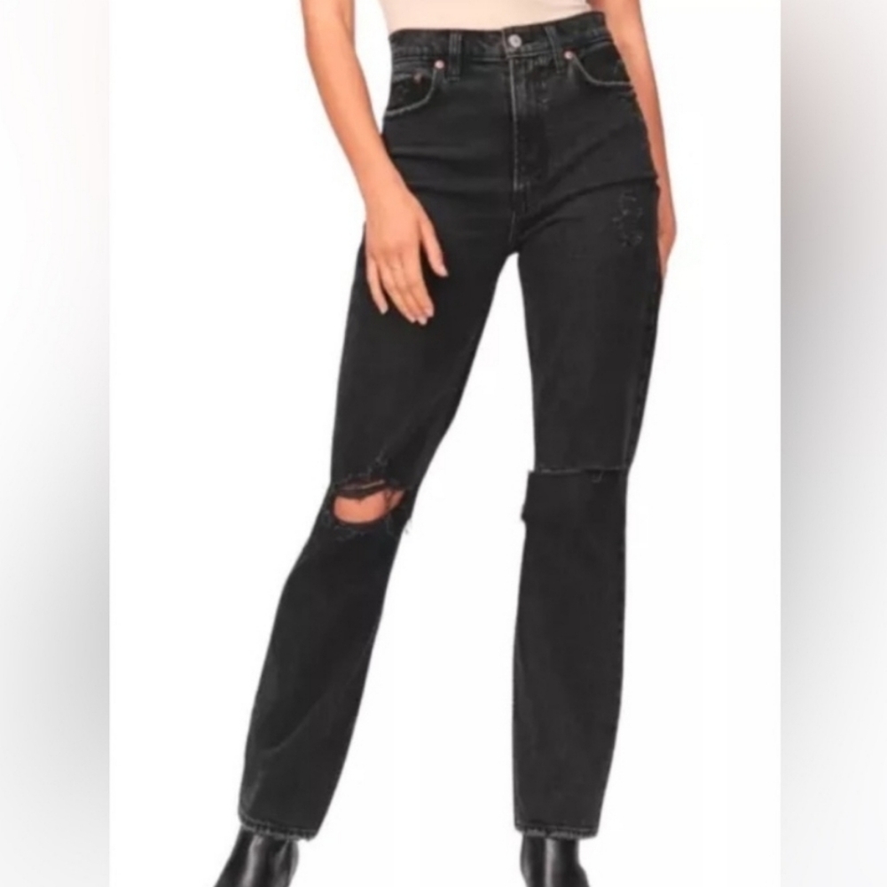 Abercrombie ultra high rise 90s straight jeans black - Picture 2 of 13